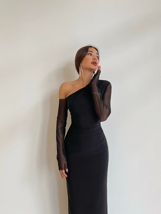 One Shoulder Tulle