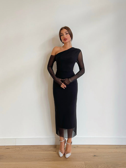 One Shoulder Tulle